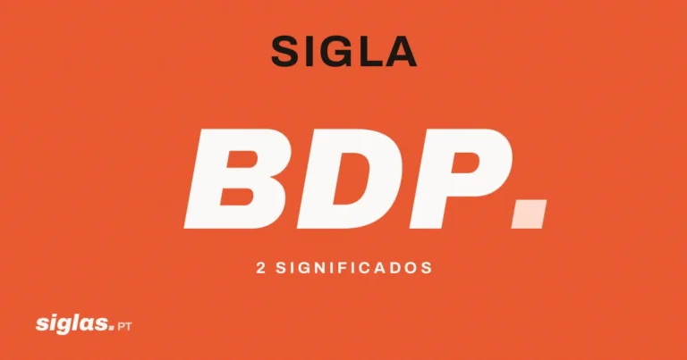 BDP: o que significa esta sigla?